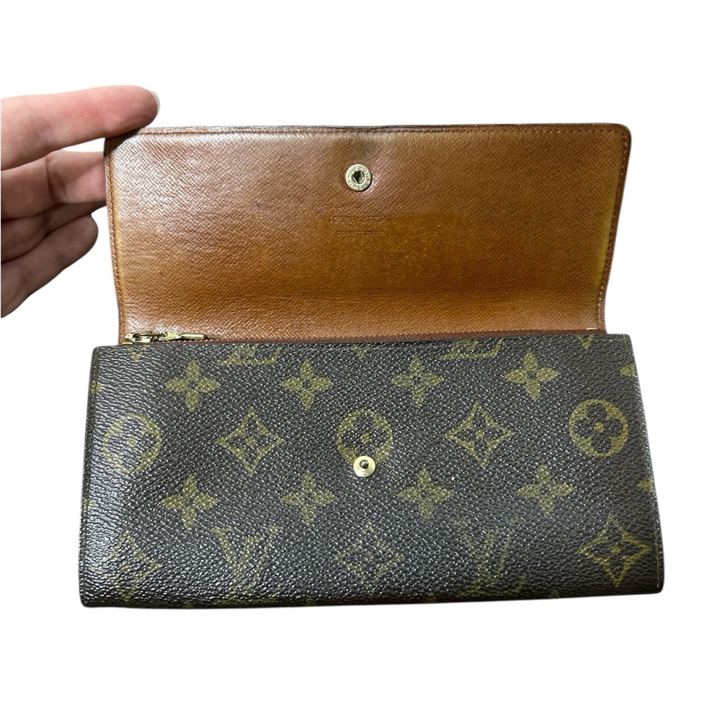 Louis Vuitton Monogram Sarah Long Wallet Snap Closure Vintage Made In France - Picture 2 of 9